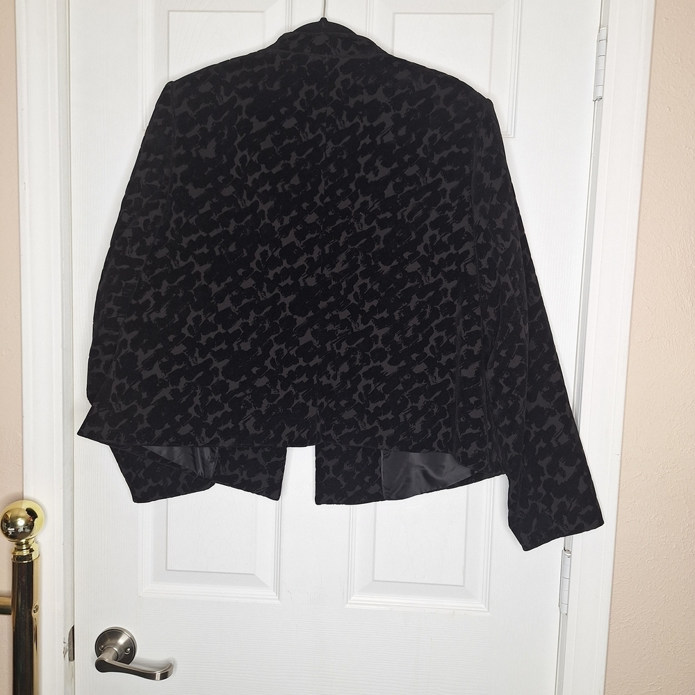Calvin Klein Black Patterned Women's Jacket Size 16W - Picture 4 of 5